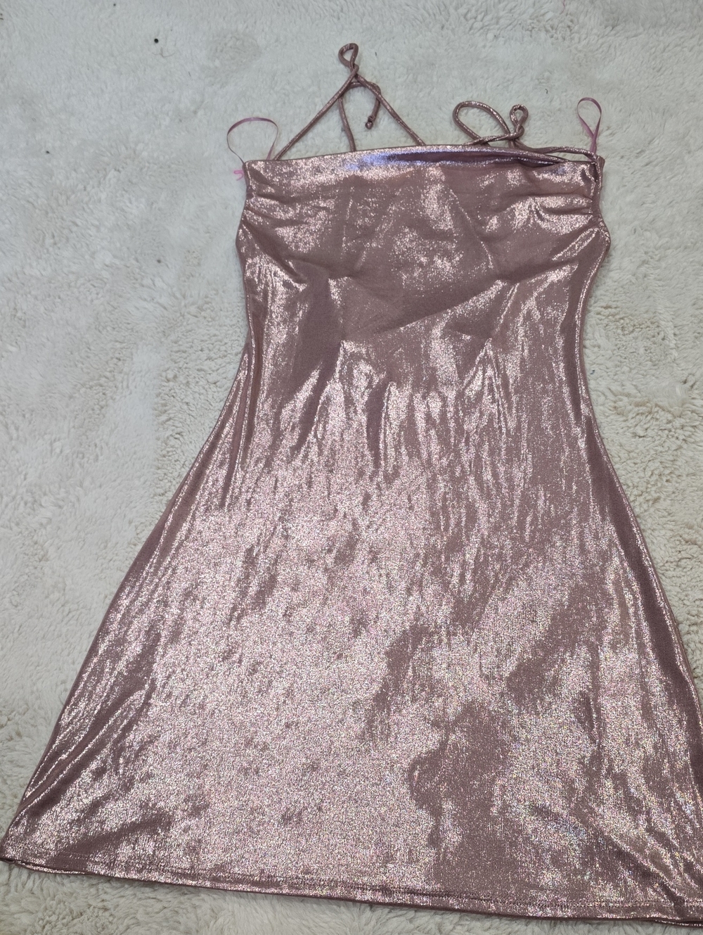 silence + noise Metallic Rose Slip Dress